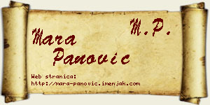 Mara Panović vizit kartica